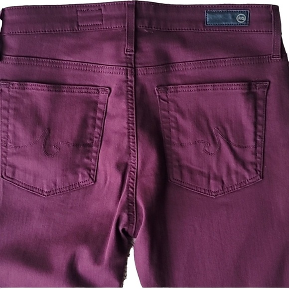 AG ADRIANO GOLDSCHMIED “The Farrah Skinny” Jeans in Burgundy Size 27R - Picture 7 of 10
